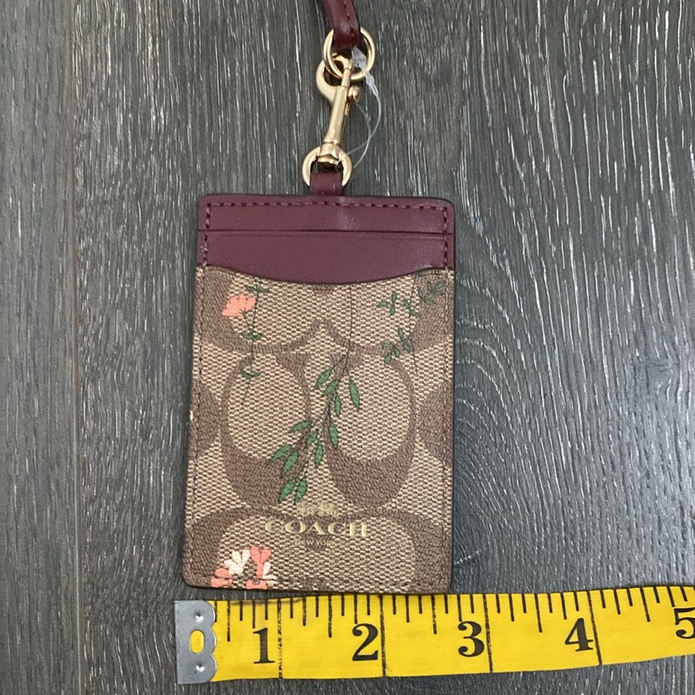 Coach ID Lanyard Brand New colors brown, tan, burgundy, with flowers and… - Picture 5 of 6